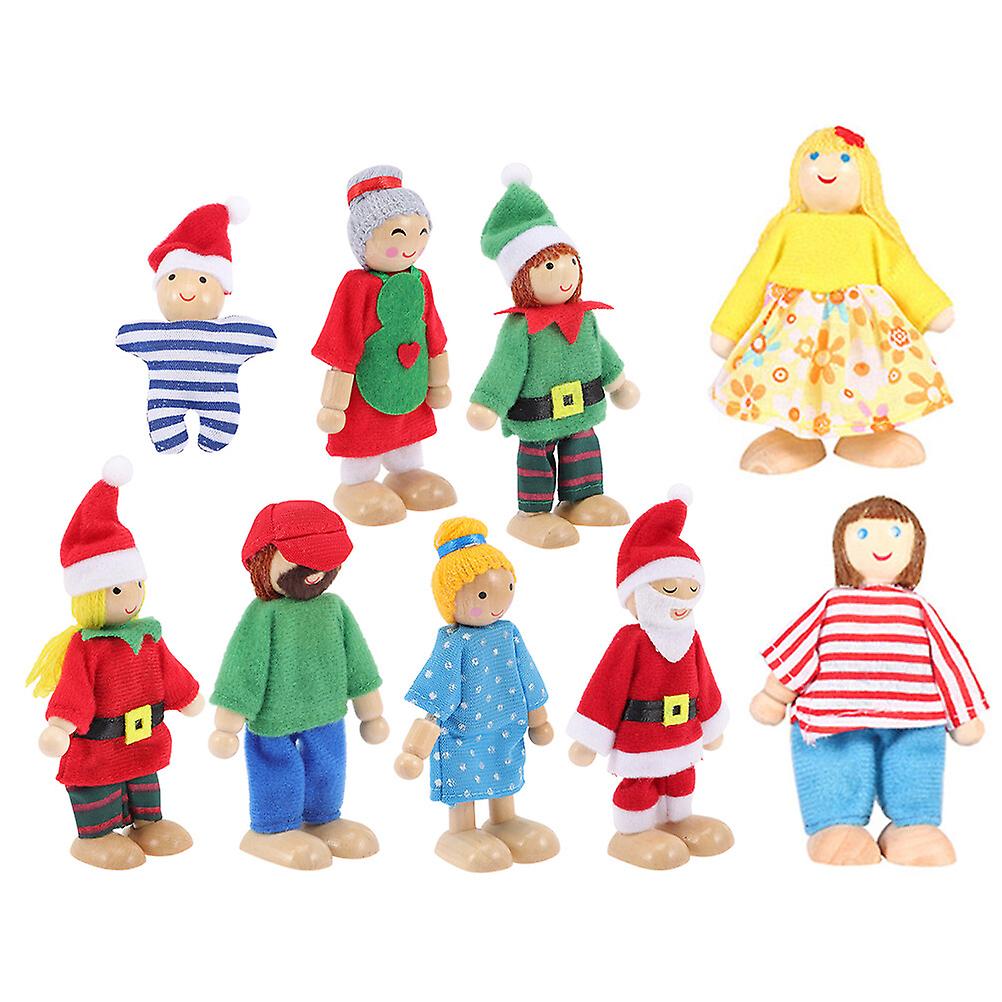 9pcs Hand Puppets Plaything Toy Dolls Role Play Dolls Christmas Hand Dolls