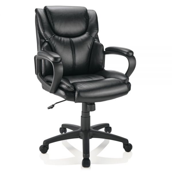 Mayhart Vinyl Mid-Back Task Chair， Black， BIFMA Certified