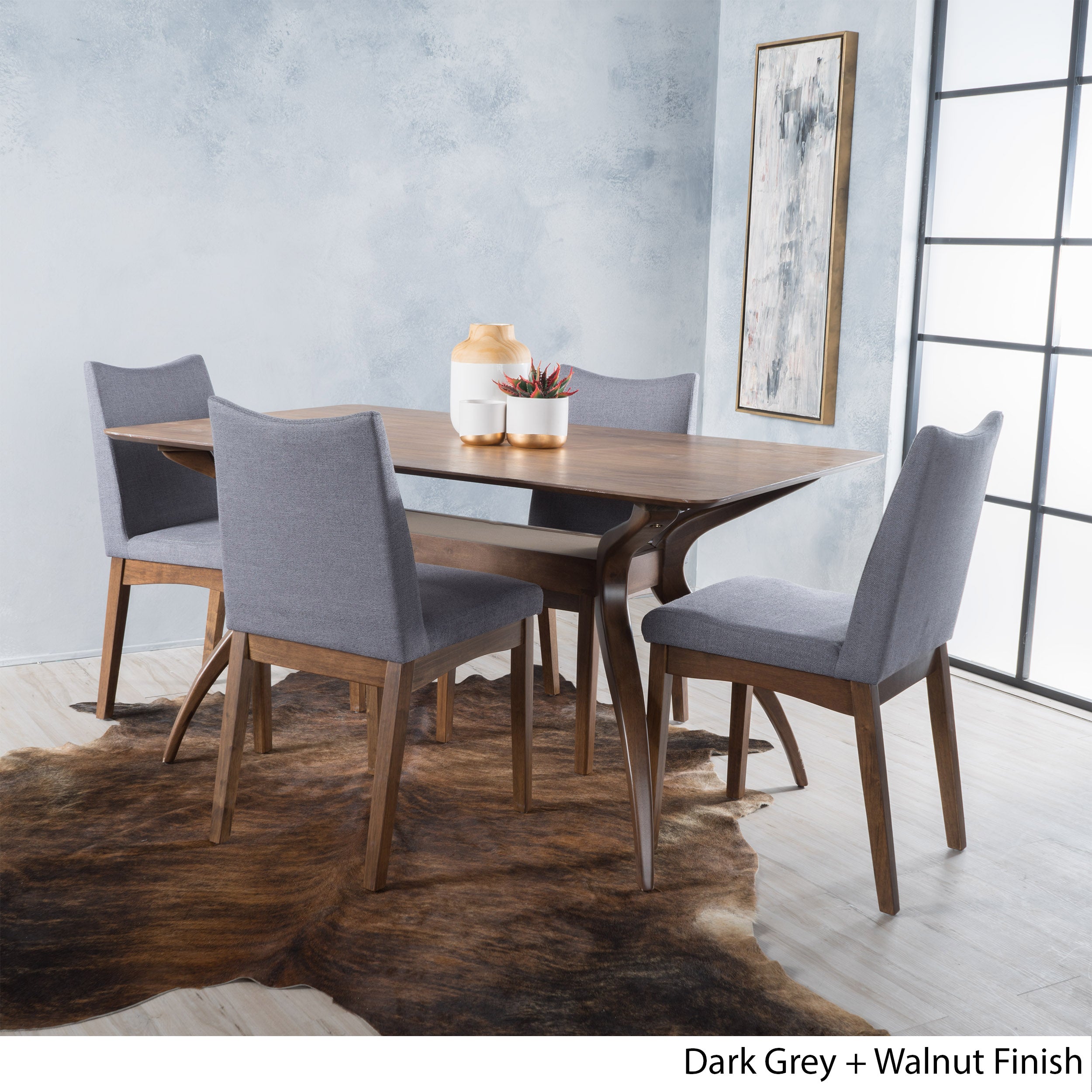 Gertrude Mid-Century Modern 4 Seater Dining Set