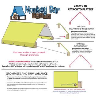 Monkey Bar TARPS 47.5 in. x 89.5 in. Pirate Flag Playset Replacement Tarp (054): 13 oz. Vinyl Canopy Roof for Playsets 54pirfla-48x90