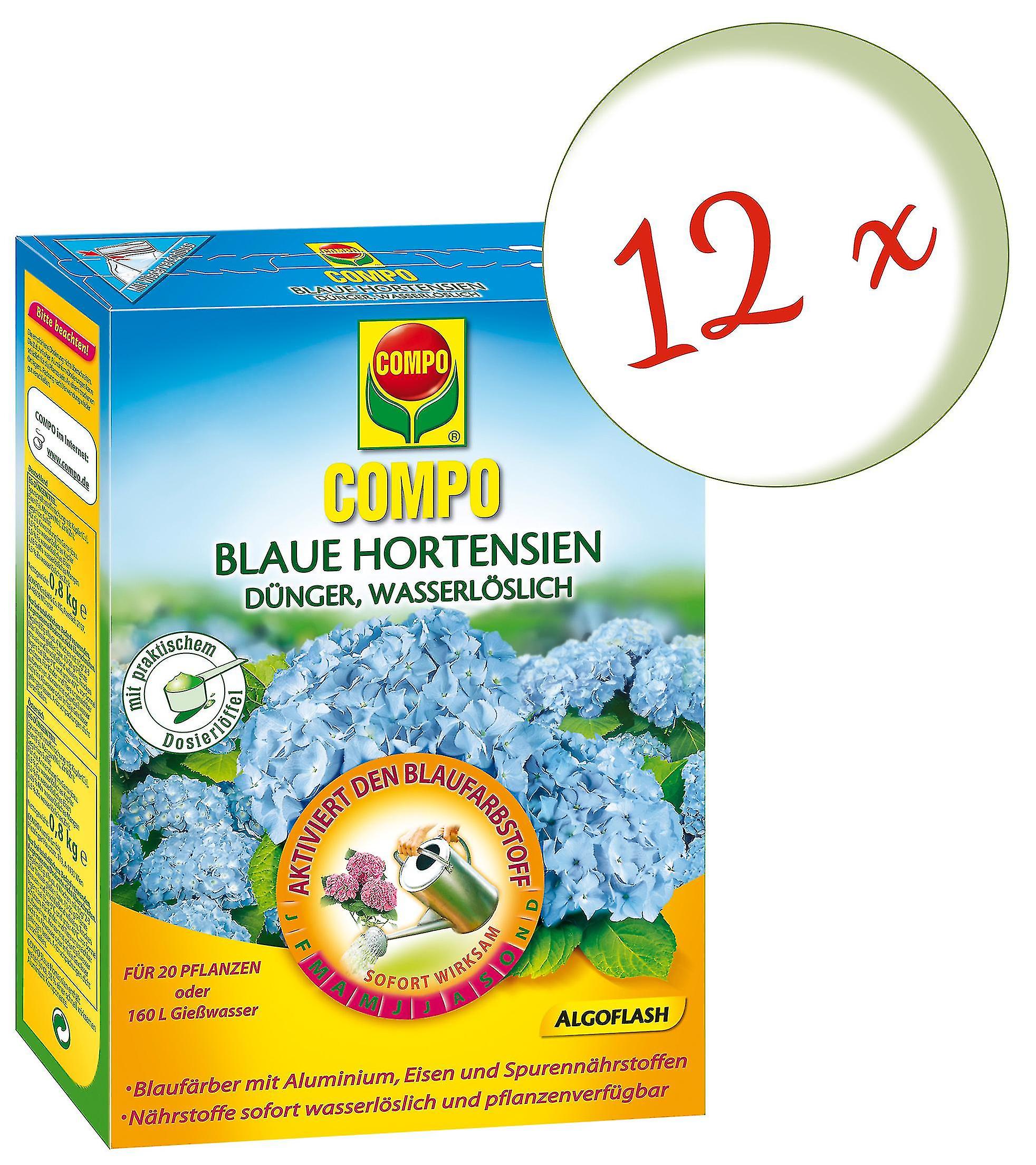 12 x COMPO Blue Hydrangeas， 800 g