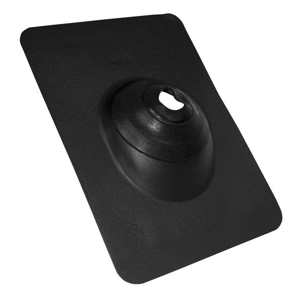 Oatey No-Calk 10-34 in. x 11 in. Aluminum Black Vent Pipe Roof Flashing with 1 in. - 3 in. Adjustable Diameter 12943