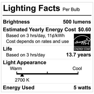 EcoSmart 60-Watt Equivalent B11 Dimmable E12 Candelabra ENERGY STAR Clear Glass LED Vintage Edison Light Bulb Soft White (3-Pack) FG-04073