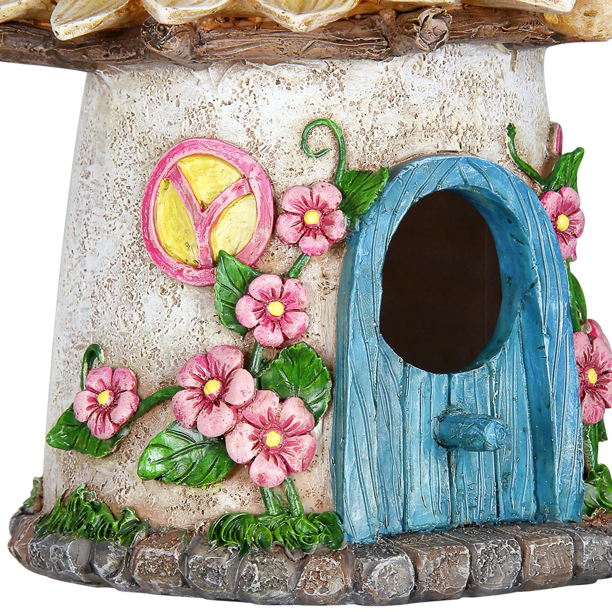 Exhart Solar Hand Painted Fairy House Hanging Bird House