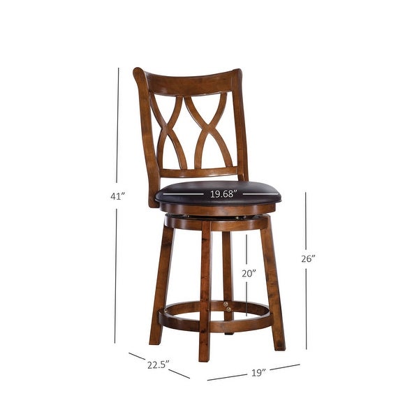 Carmen Big and Tall Rustic Oak Swivel Counter Stool