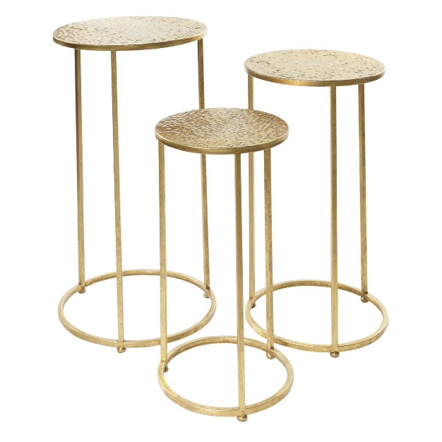 Set Of 3 Glam Metal Accent Tables Gold Olivia amp May