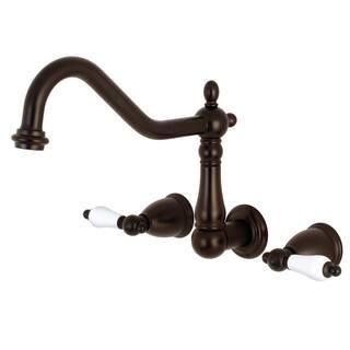 Kingston Brass Heritage 2-Handle Wall Mount Roman Tub Faucet in Oil Rubbed Bronze HKS1025PL