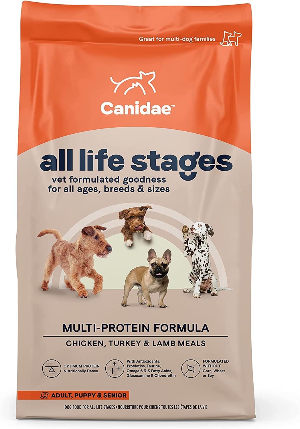 CANIDAE All Life Stages Chicken Turkey and Lamb Formula Dry Dog Food 15 Pound (Pack of 1)