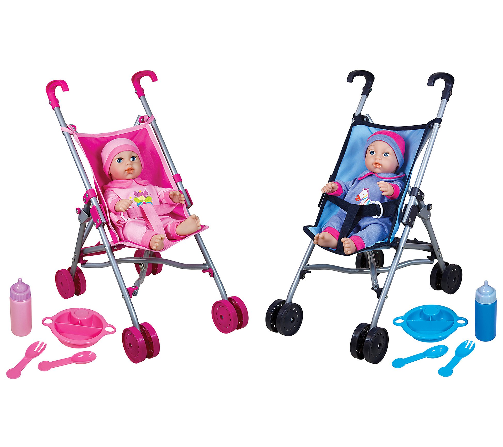 Lissi Baby Doll Umbrella Stroller Twin Set with2 Dolls