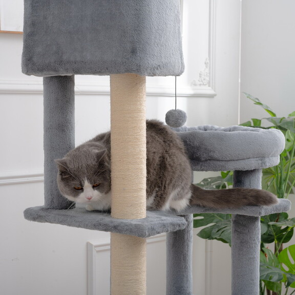 Cat Tree  105 inch Cat Tower for Indoor Cats  Plus...