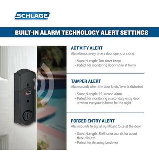 Schlage Camelot Aged Bronze Connect Smart Door Lock with Alarm BE469NX CAM 716