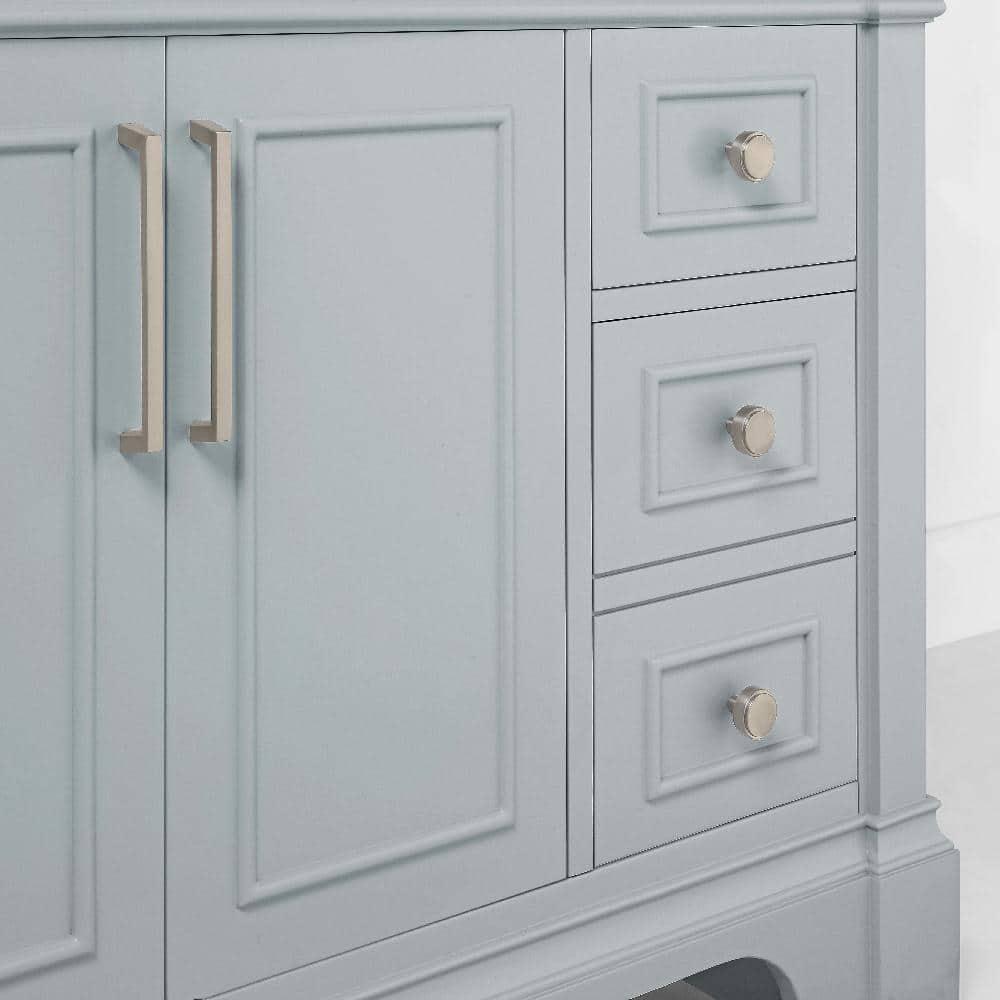 Home Decorators Collection Melpark 36 in W x 221 in D x 345 in H Freestanding Bath Vanity in Dove Gray with White Cultured Marble Top