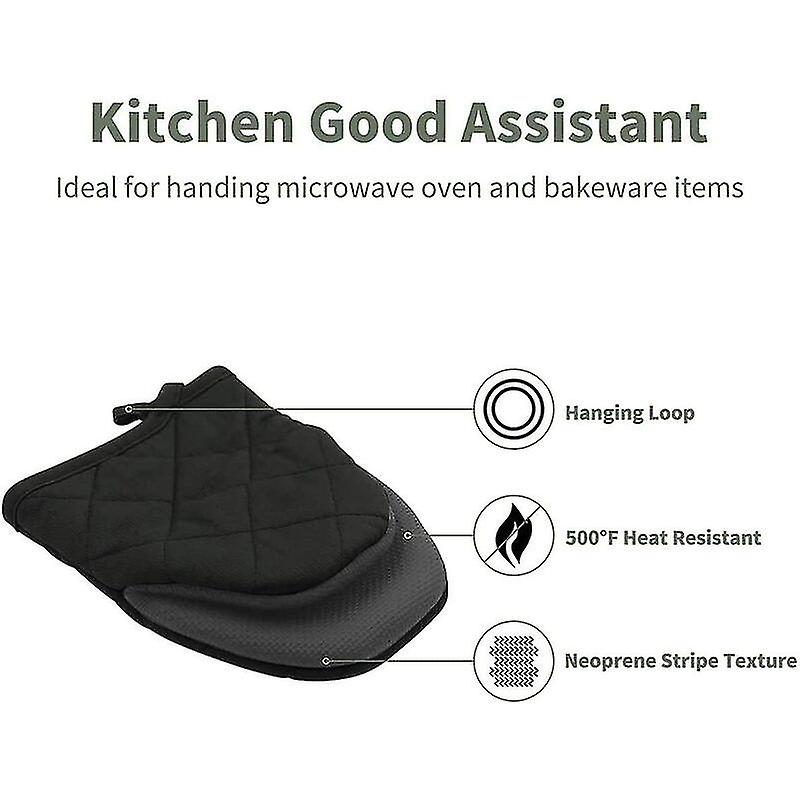 2 Pcs Oven Gloves Non-slip Neoprene Heat Resistant Oven Gloves For Baking，