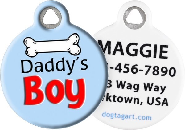 Dog Tag Art Daddy's Boy Personalized Dog and Cat ID Tag