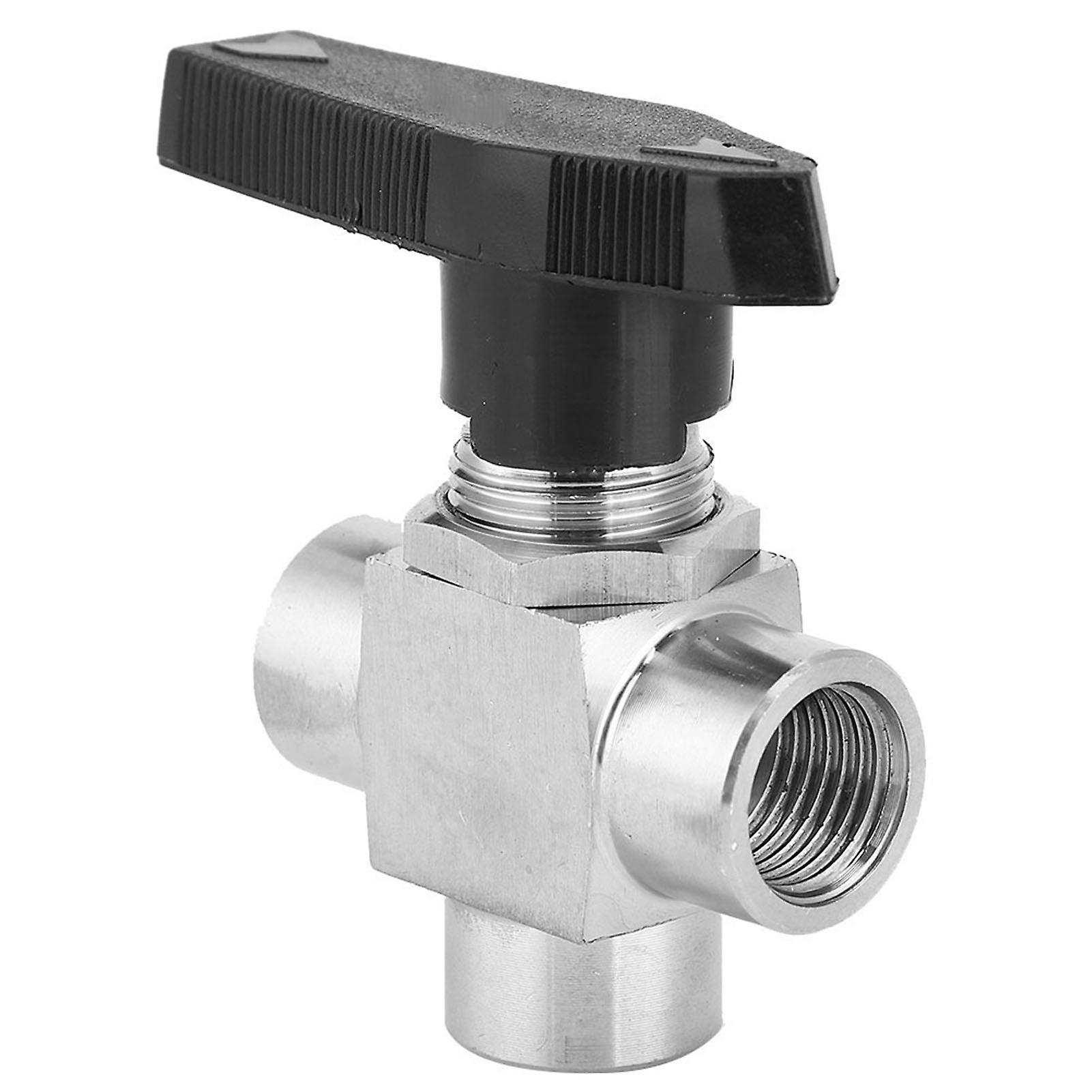 3 Way Ball Valve Bspp Female Thread Stainless Steel Valve For Water Pipe Flow Controlbspp 1/4in