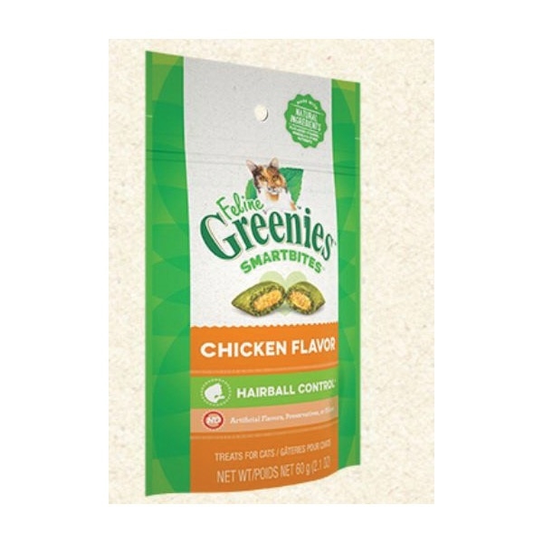 Feline Greenies Hairball Control Smartbites Cat Treats Chicken Flavor 2.1oz