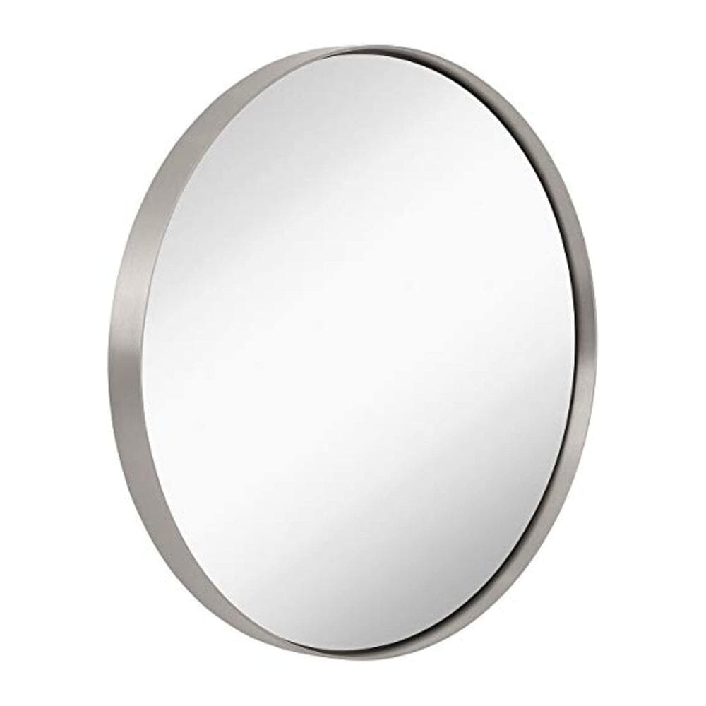 Contemporary Brushed Metal Silver Wall Mirror (18