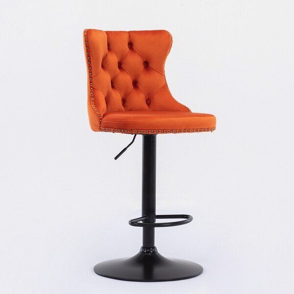 Swivel Barstools Adjusatble Seat Height， Modern PU Upholstered Bar Stools