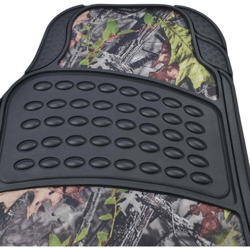 BDK Camouflage 4-Piece All Weather Waterproof Rubber Car Floor Mats， Fit Most Car Truck SUV， Trimmable， Heavy-Duty