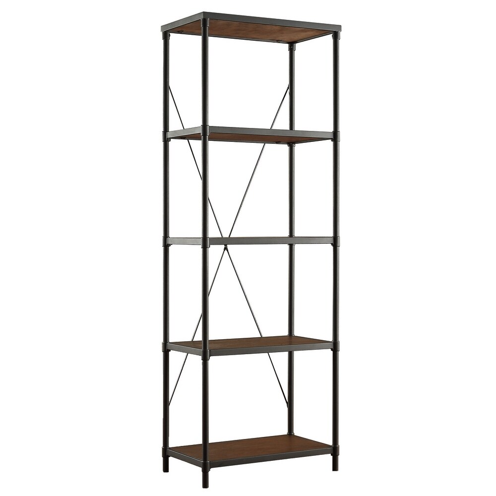 Harrison Industrial Rustic Pipe Frame Shelf Media Tower by iNSPIRE Q Classic