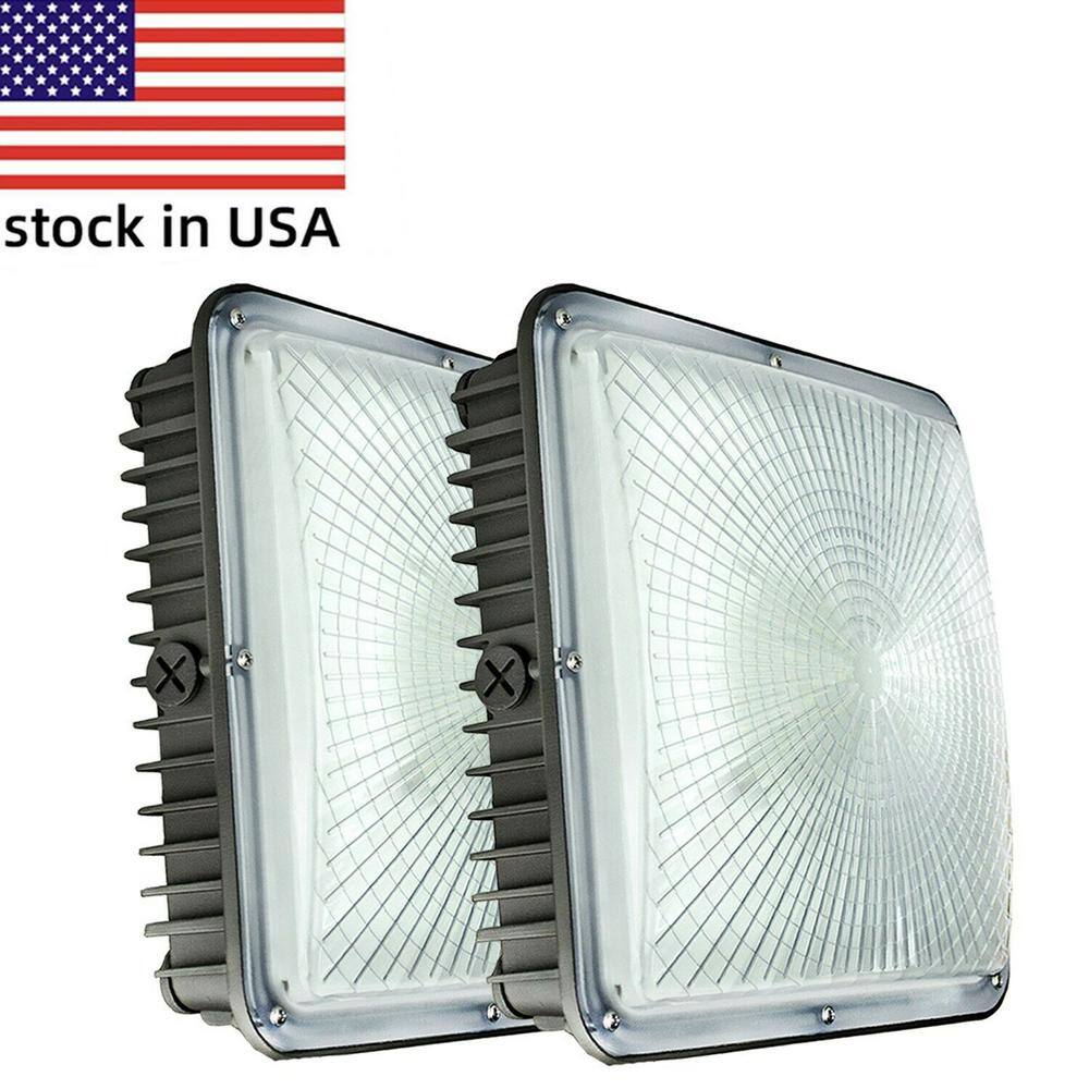 WYZM 300-Watt Equivalent Integrated LED Outdoor Security Light 8400 Lumens Canopy Light and Area Light (2-Pack) CP-2Pc