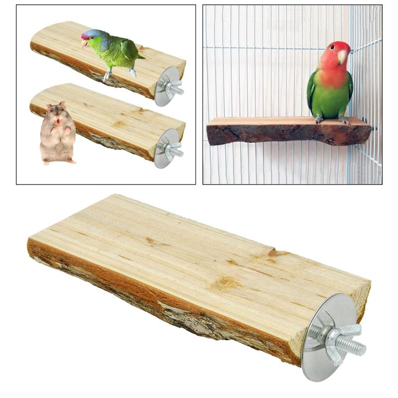 Natural Wood Bird Perch Stand， Hanging Multi Branch Perch Platform for Parrots， Parakeets Cockatiels， Conures， Macaws， Love Birds