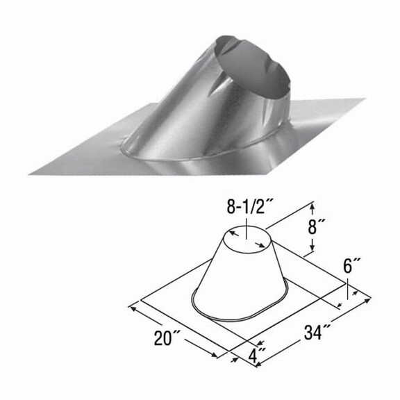 DuraVent SD 6DT F18 Adjustable Roof Flashing 13/12...