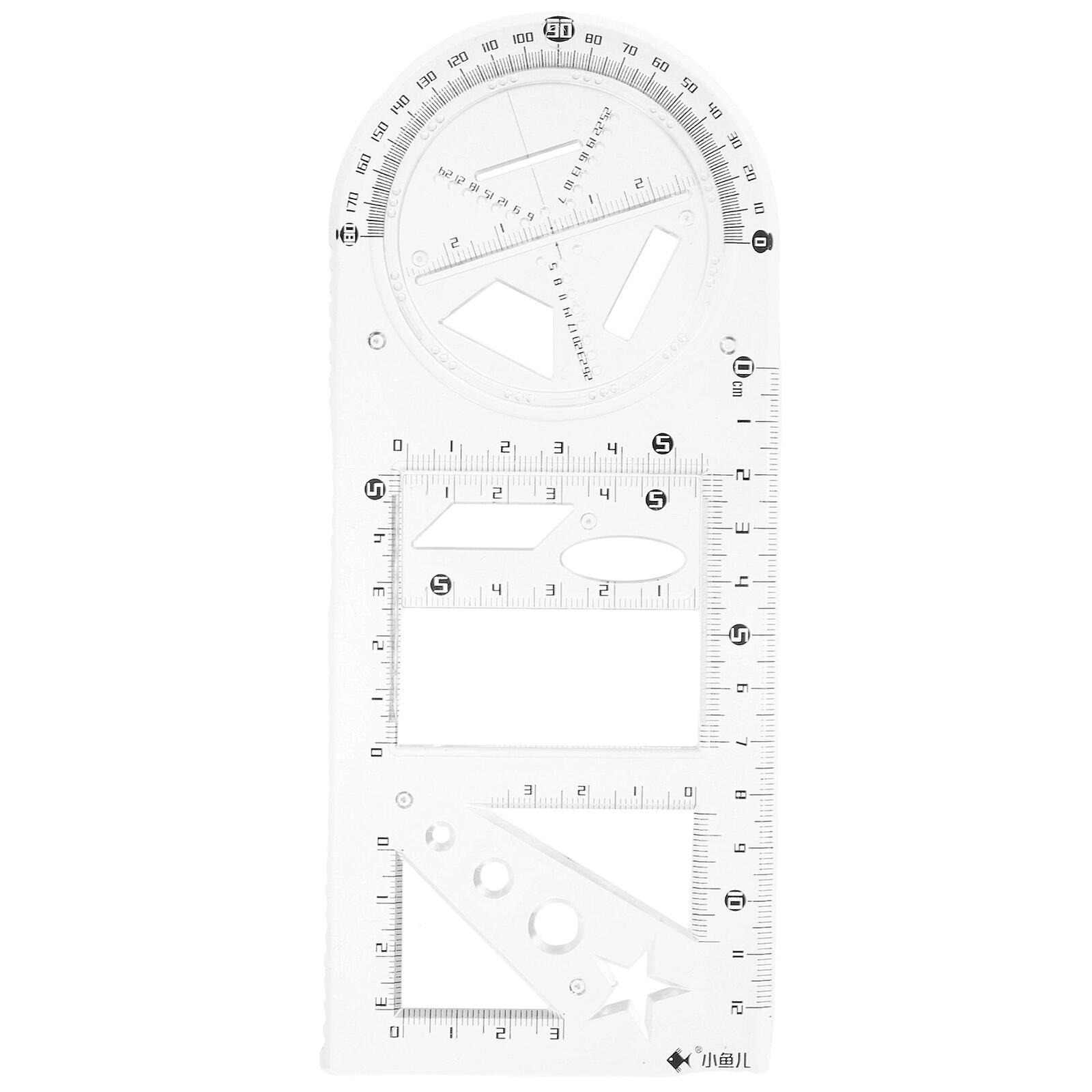 1 Set Students Drawing Stencils Multi-functional Engineering Rulers Office School Supplies