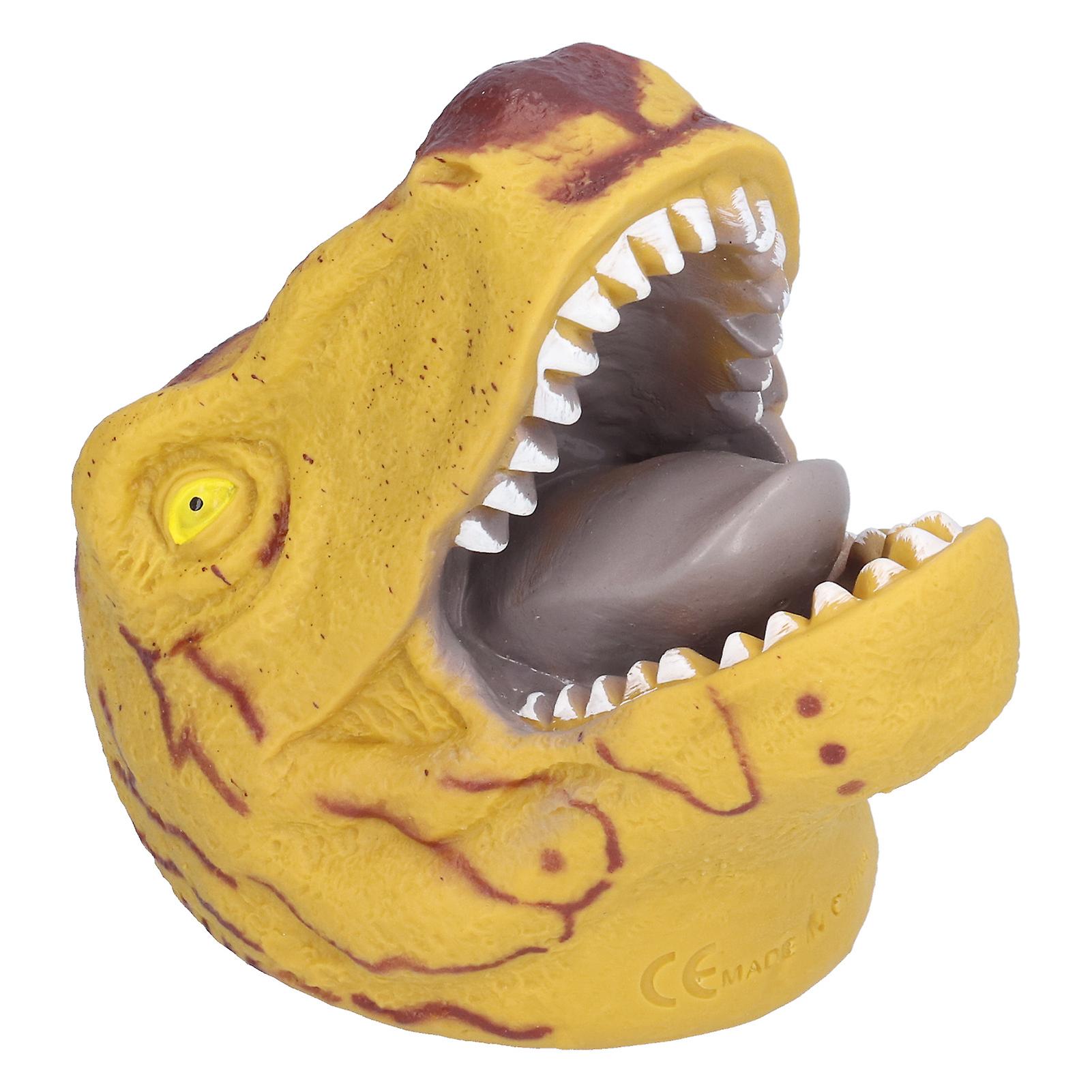 Dinosaur Hand Puppet Realistic Soft Halloween Tyrannosaurus Role Play Toy For Kidsyellow