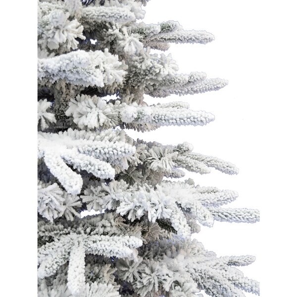 Fraser Hill Farm 6.5Ft. Flocked Mountain Pine Christmas Tree