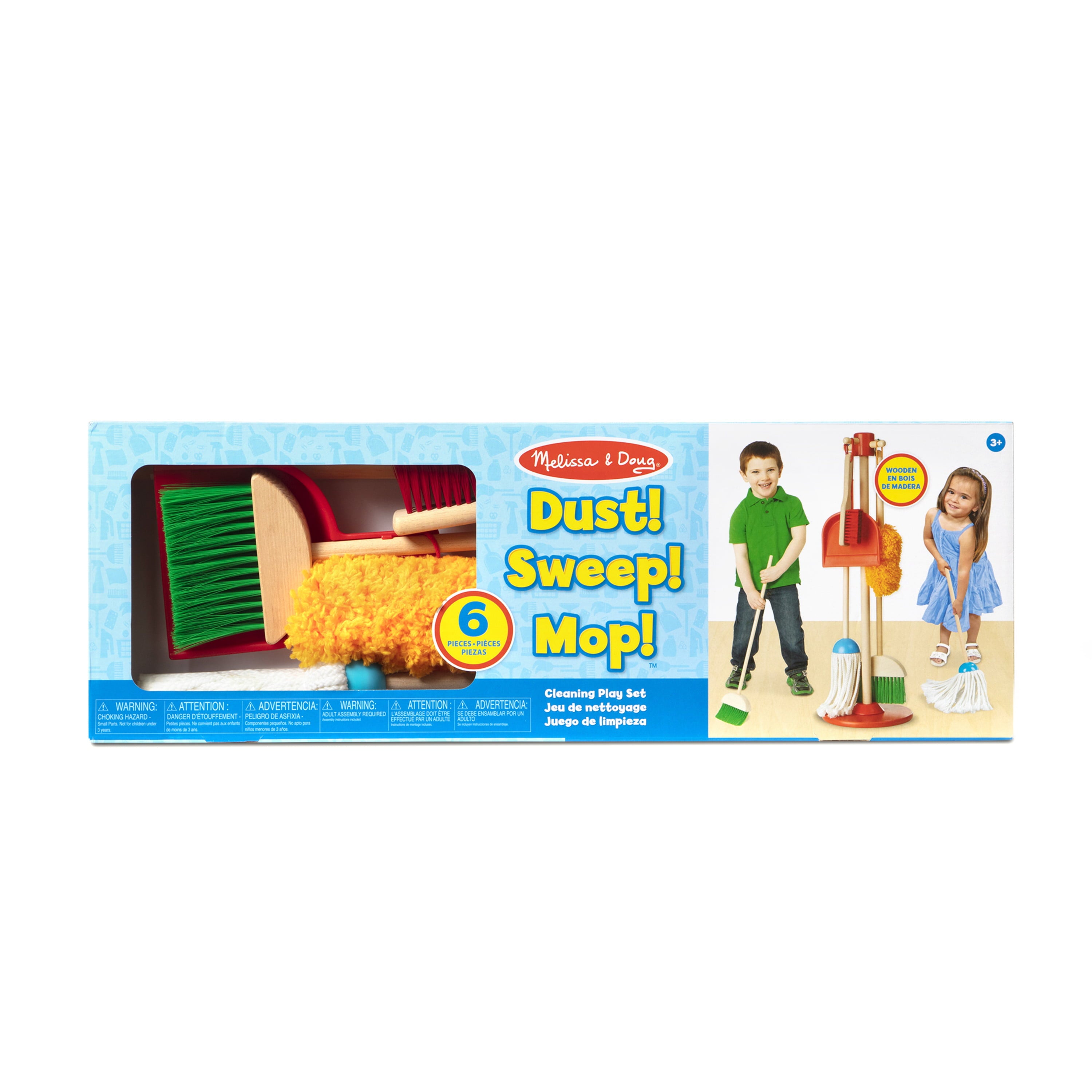 Melissa and Doug Dust! Sweep! Mop! 6-Piece Pretend Play Set - FSC-Certified Materials