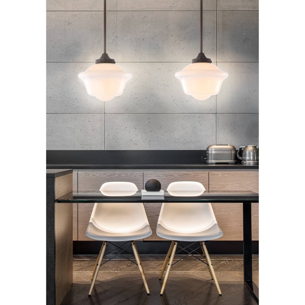 Adjustable Metal glass Kurtz Drop Pendant includes Energy Efficient Light Bulb Jonathan Y