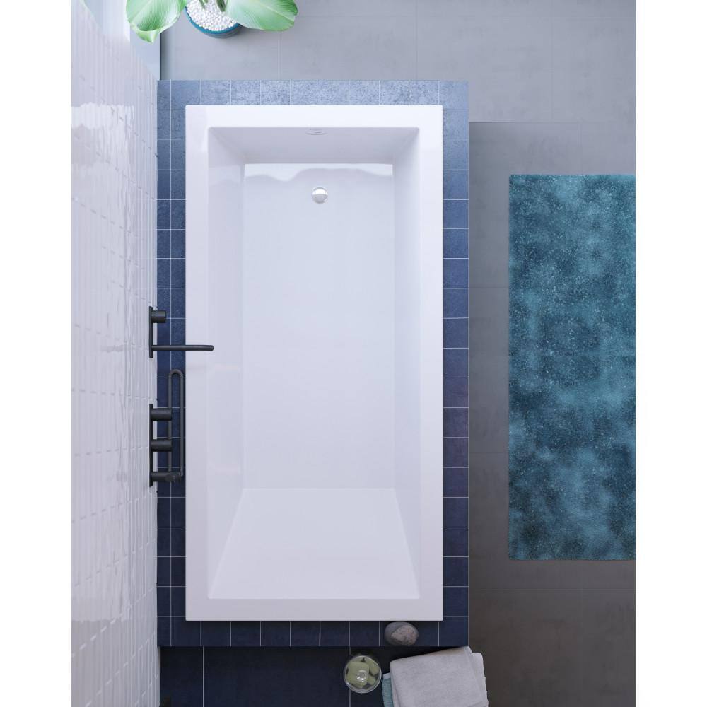 Swiss Madison Voltaire 72 in. x 36 in. Acrylic Reversible Drain Rectangular Drop-In Bathtub in White SM-DB567