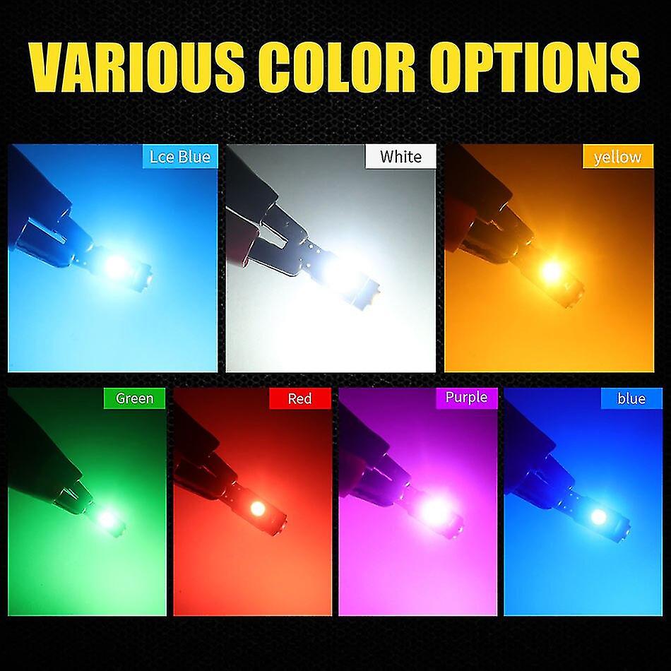 10pcs High Bright T5 W1.2w  W3w Led For Air Conditioner Button Light Instrument Lights Dashboard Warning Indicator Button