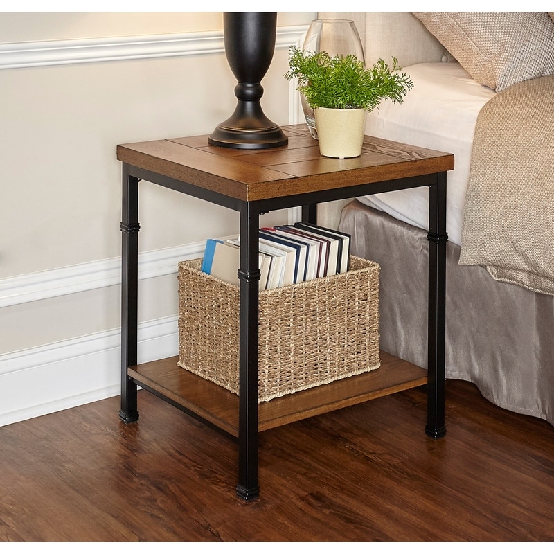 Carbon Loft Industrial Veneer Julia End Table