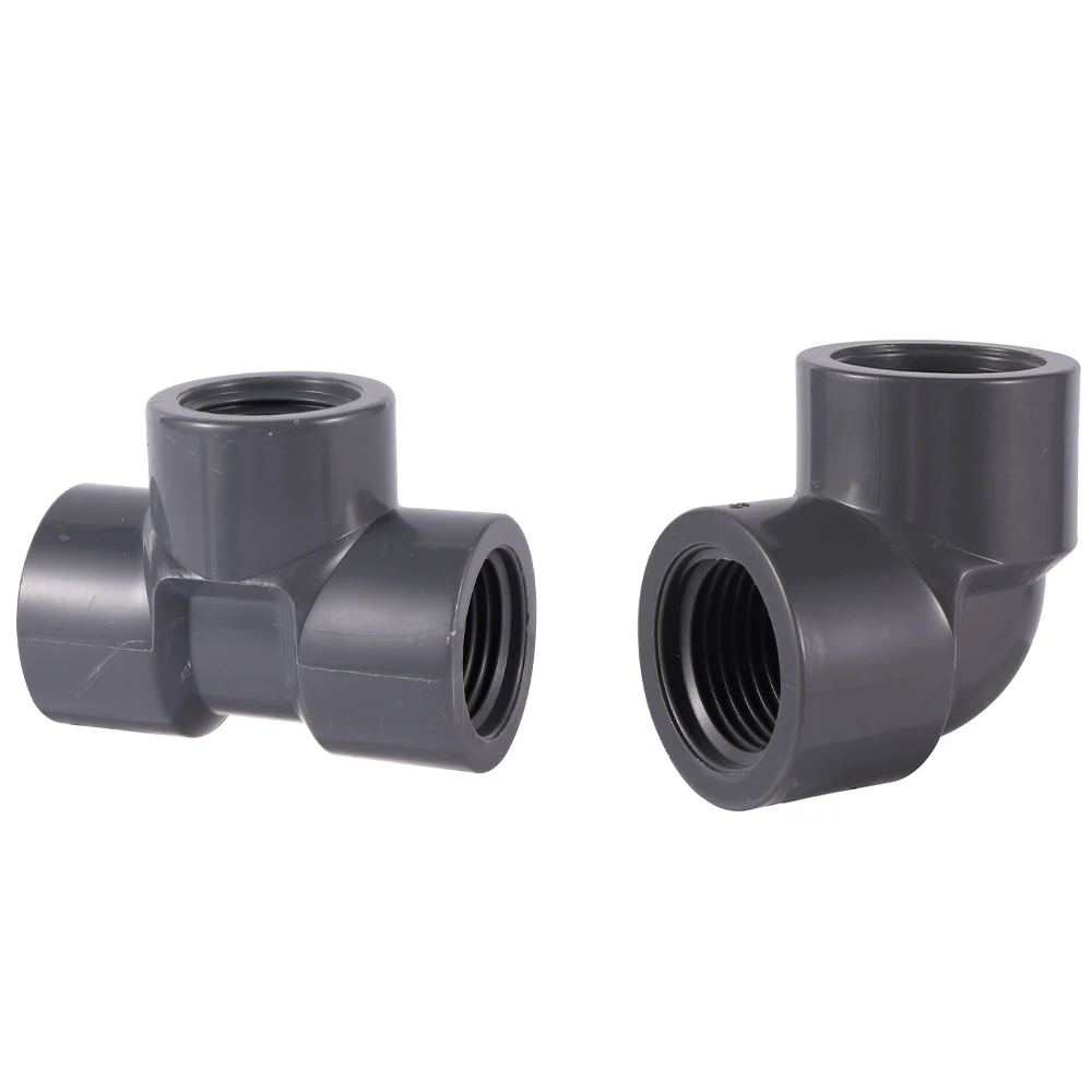 Aquarium Fish Tank 1/2 Inch PVC Water Pipe Inner Thread Tee Elbow Right Angle Connector Accessories