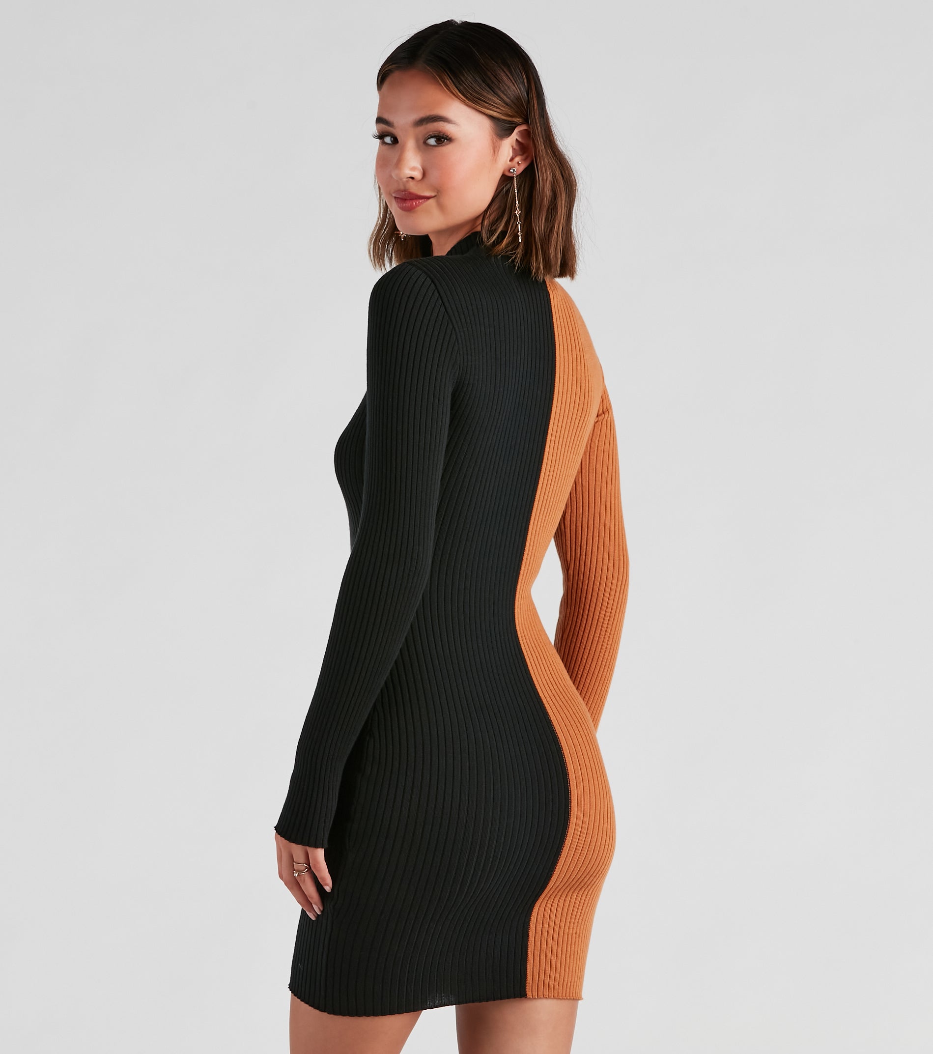 Set The Tone Rib Sweater Dress