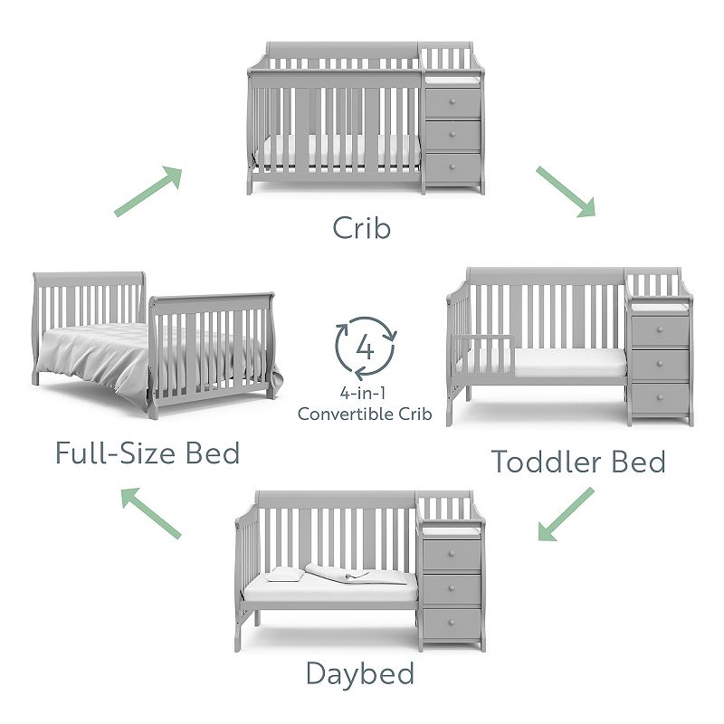 Storkcraft Portofino 4-in-1 Convertible Crib and Changer