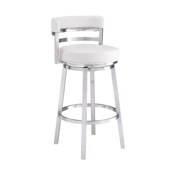 Madrid Bar Stool with 360-Degree Swivel， White