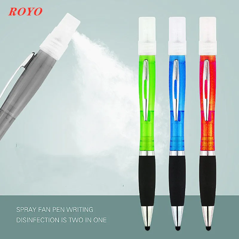 New Promotional Spray Disinfection Ballpoint Pen Touch Stylus Sprayer Perfume Bottle Pen Liquid Hand Soap Mosquito Repellent Pen