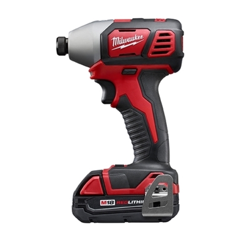 Milwaukee 2657-22CT Impact Driver Kit， Battery Included， 18 V， 1.5 Ah， 1/4 in Drive， Hex Drive， 3350 ipm