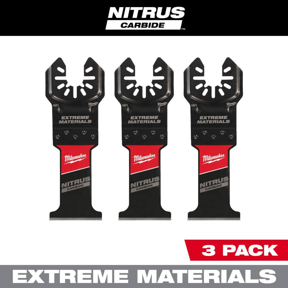 MW 1-38 in. Nitrus Carbide Universal Fit Extreme Materials Cutting Oscillating Multi-Tool Blade (3-Pack) 49-25-1573