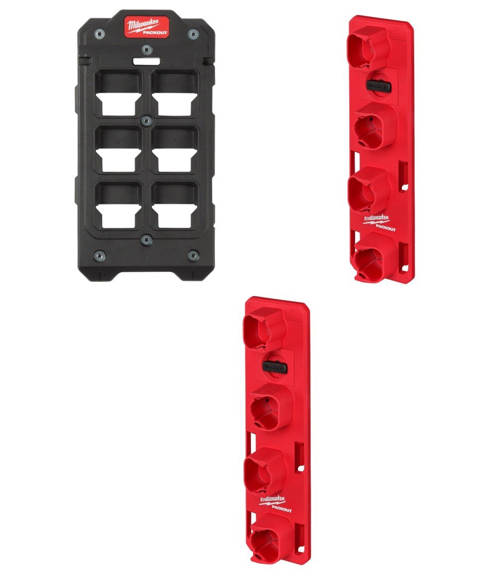 Milwaukee PACKOUT Wall Plate & 2pk M12 Battery Racks Bundle 48-22-8486-8338X2 from Milwaukee