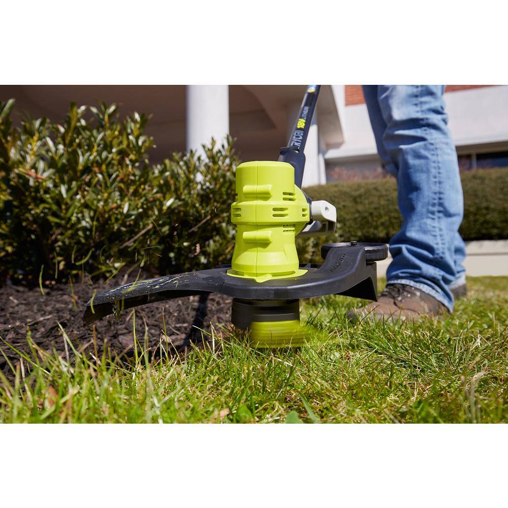 RYOBI ONE+ 18V Cordless String TrimmerEdger and 100 MPH 280 CFM Leaf Blower with (2) 4.0 Ah Batteries and (2) Chargers P2080-BLW2