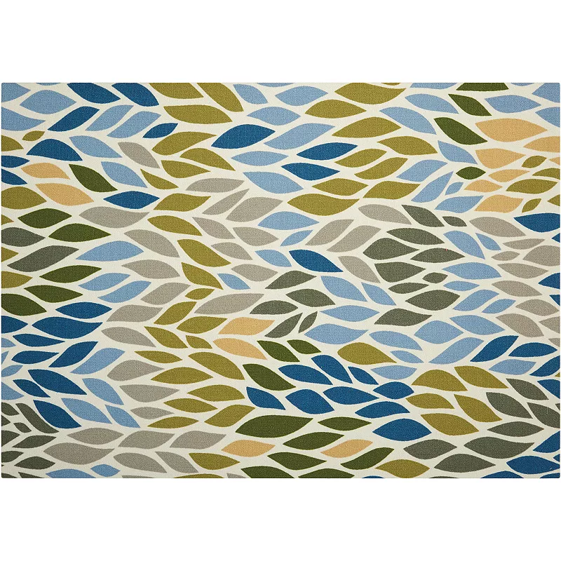 Nourison Home and Garden Leaves Geometric Indoor Outdoor Rug