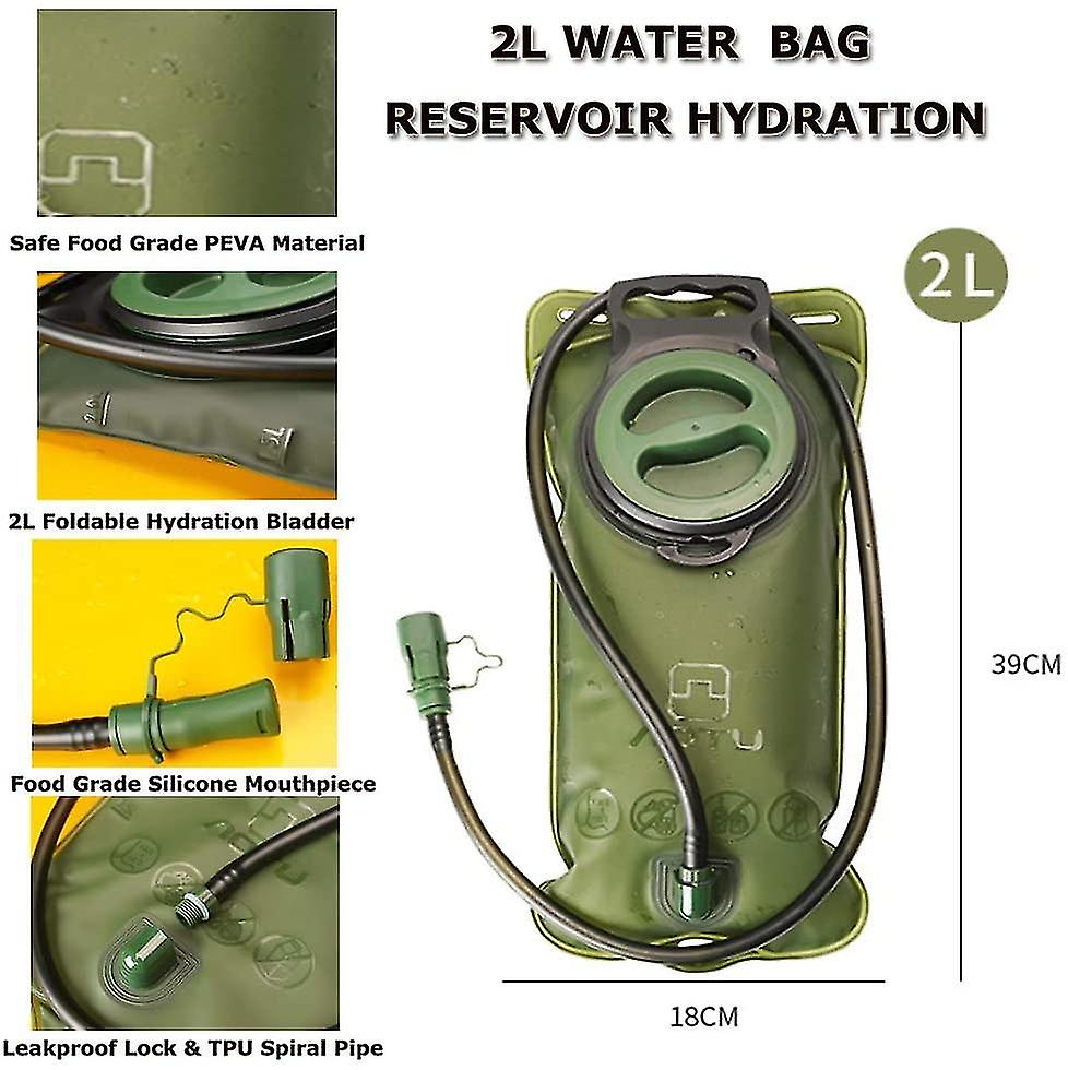 Hydration Bladder 2l Hiking Lightweight Water Bag Pack Storage Bag For Sports