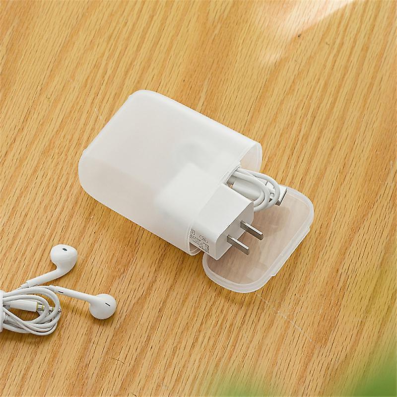 Portable Data Cable Storage Box Headphone Cable Charger Storage Box With Lid Household Office