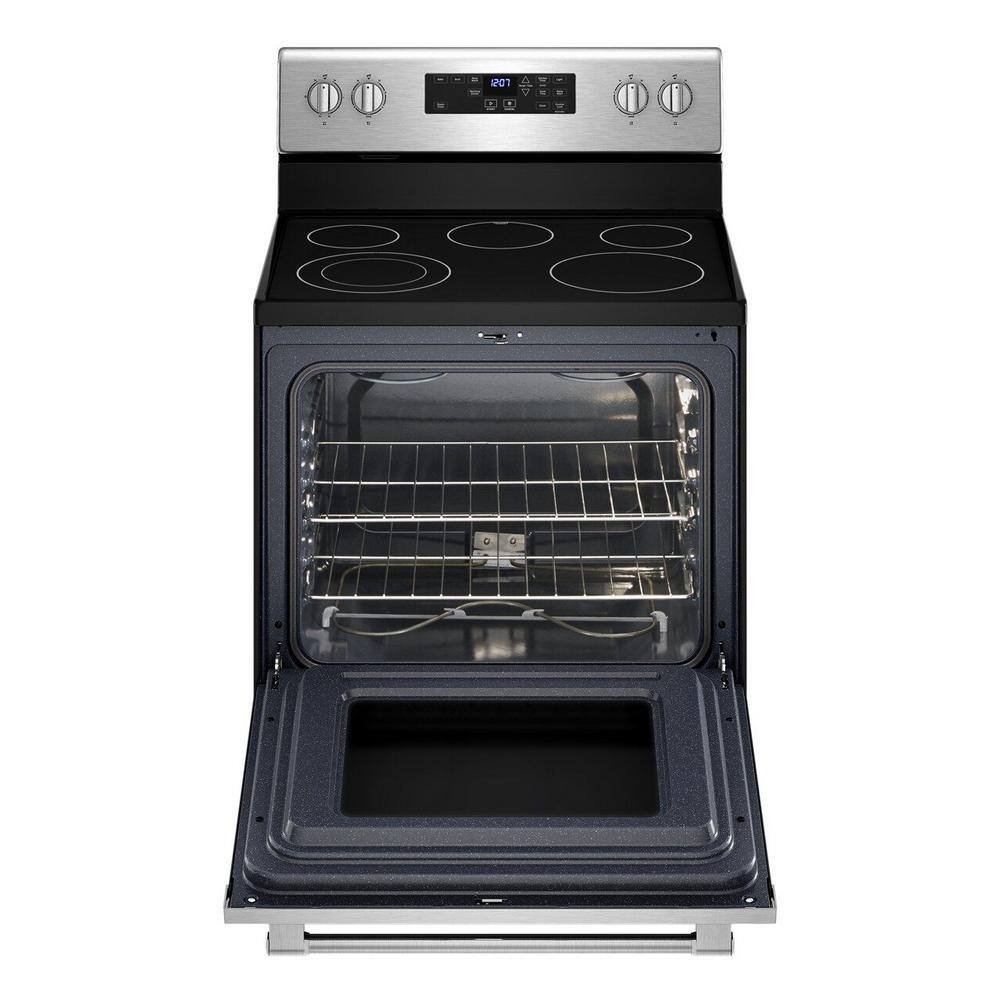 Maytag 30 in. 5.3 cu.ft. Single Oven Electric Range in Stainless Steel MER4600LS