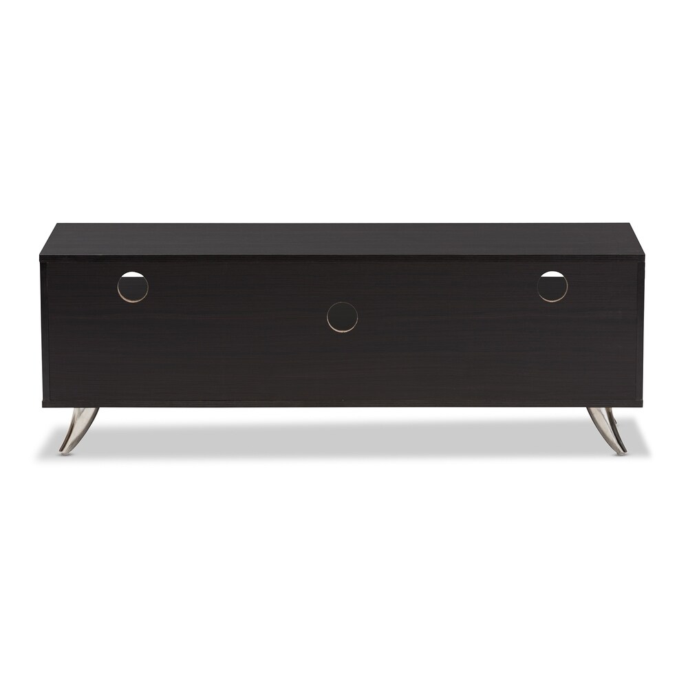 Contemporary Dark Brown Finished Wood TV Stand by Baxton Studio