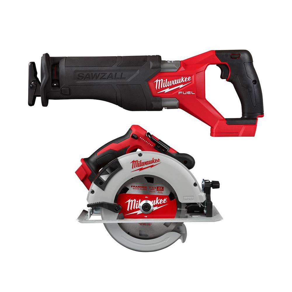 MW M18 FUEL GEN-2 18V Lithium-Ion Brushless Cordless SAWZALL Reciprocating Saw and 7-14 in Circular Saw (2-Tool) 2821-20-2631-20